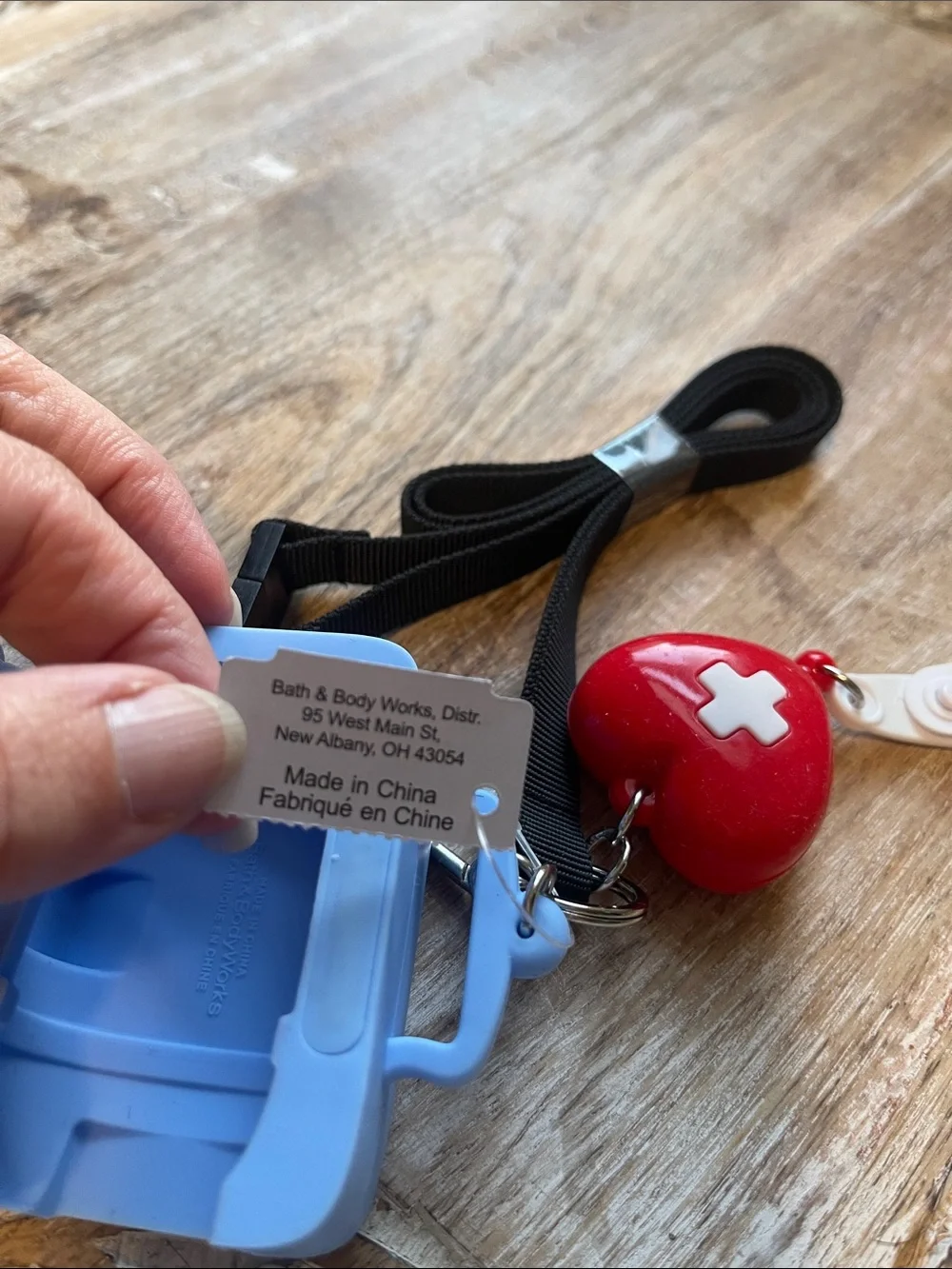 Bath & Body Works Blue Medical Case & Red Heart Lanyard Pocketbac Holder